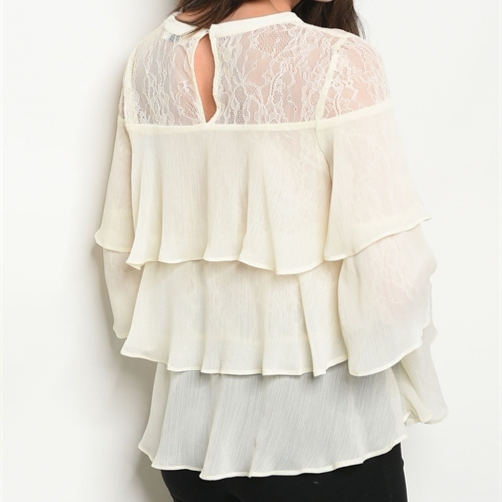 Cream Ruffled Top - Picture 2 of 2